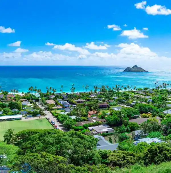 an aerial view on Kailua, Hawaii