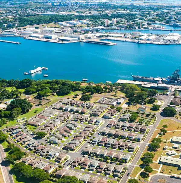 an aerial view on Pearl City, Hawaii